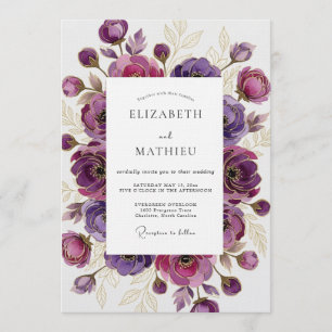 Purple Ethereal Bloom Wedding Invitation