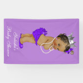 Purple Ethnic Little Princess Baby Shower Banner (Horizontal)