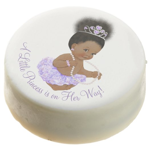 Purple Ethnic Princess Baby Shower Cookies (Angled)