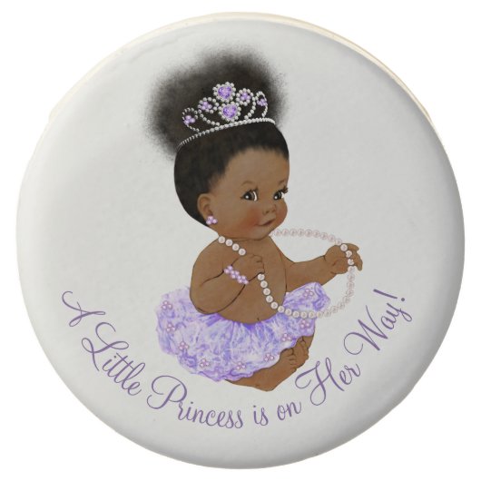 Purple Ethnic Princess Baby Shower Cookies (Front)