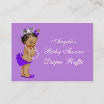 Purple Ethnic Princess Baby Shower Diaper Raffle Enclosure Card by GroovyGraphics at Zazzle