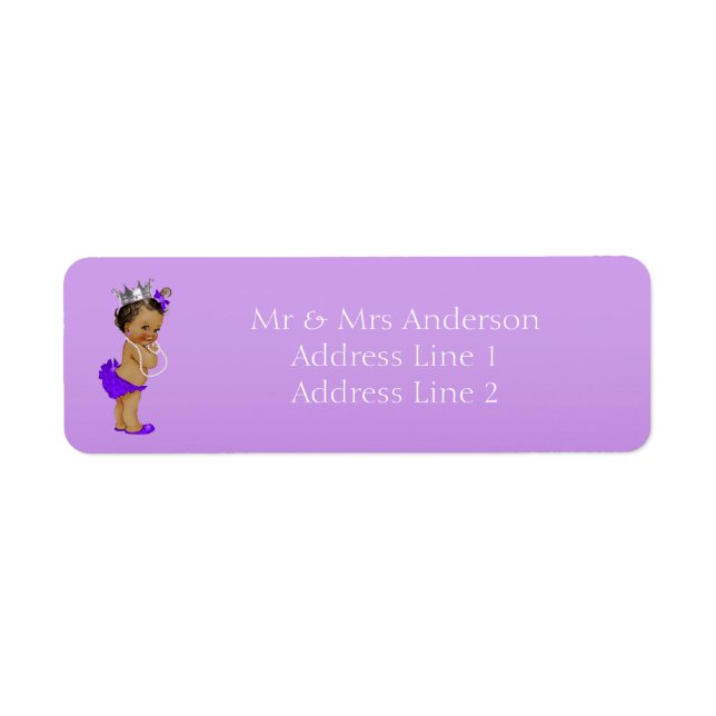 Purple Ethnic Princess Label (Front)