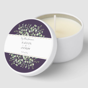 Purple Eucalyptus Together Forever Wedding Mini Candle Favors