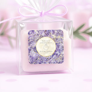 Purple Euphoria Amethyst Gemstone Illusion Wedding Square Sticker