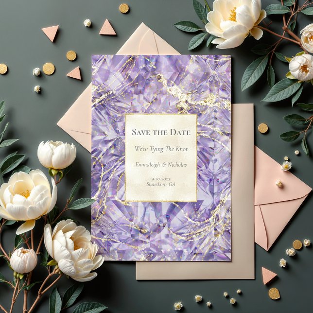 Purple Euphoria Spinel Gemstone Save the Date Postcard (Creator Uploaded)