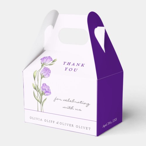Purple Eustomas Wedding Favor Boxes