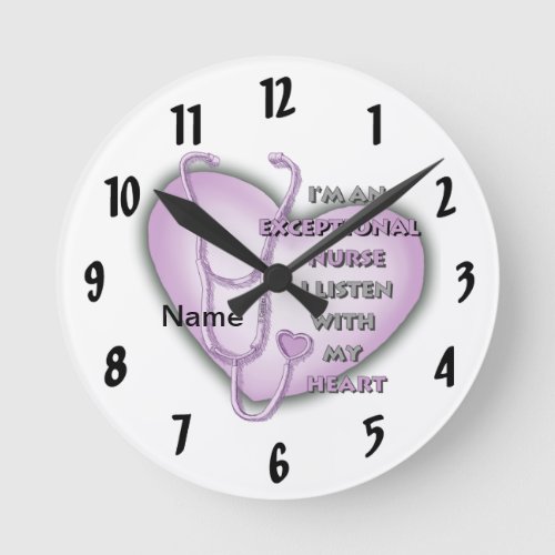 Purple Exceptional Nurse custom name clock