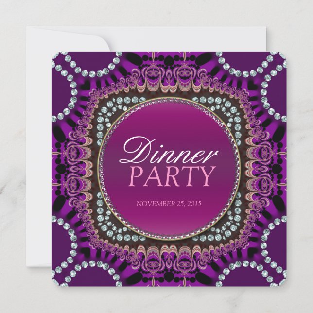 Purple Exotic Eastern Dinner Party Invitation (Front)