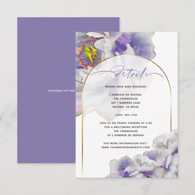 Purple Exotic Floral Floral Details Card (Front/Back)