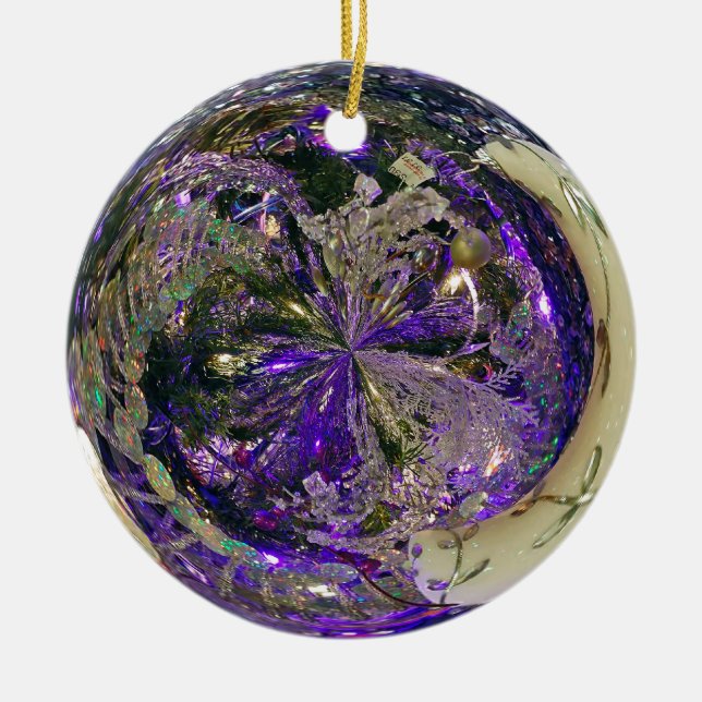 Purple Explosion Ceramic Ornament (Front)
