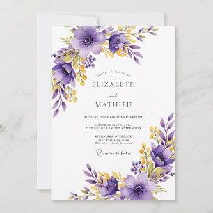 Purple Exquisite Spring Wedding Invitation