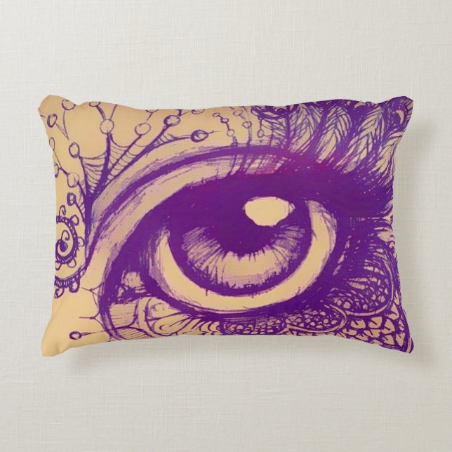 Purple Eye Accent Pillow (Front)