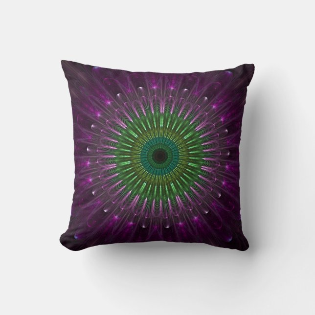 Purple Eye Fractal Pillow (Front)