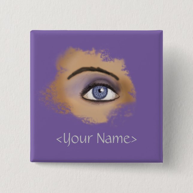 Purple Eye Makeup Button (Front)