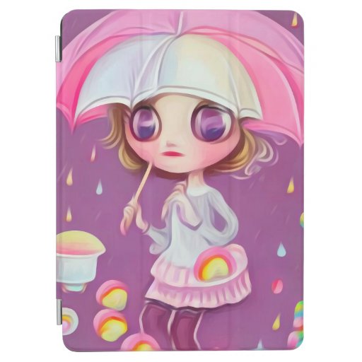 Purple Eyed Umbrella Candy Girl iPad Air Cover