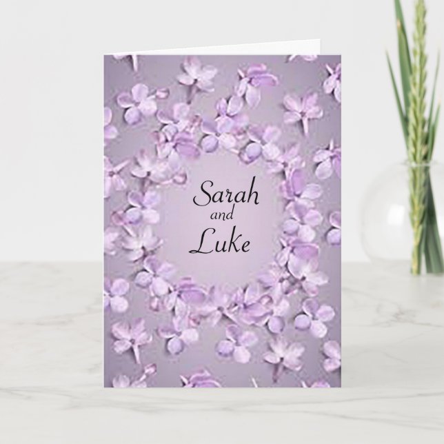 Purple Eyelet Flower Wedding Invitation  (Front)