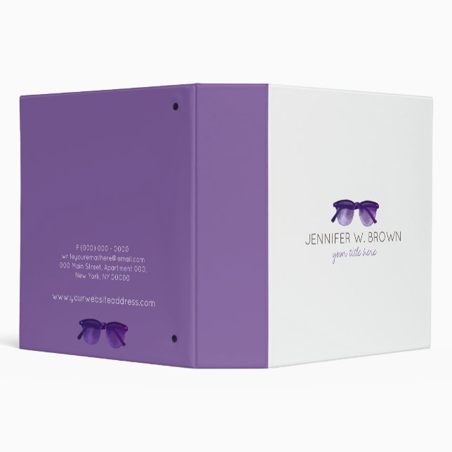 Purple Eyewear Specialist Glasses Spectacles 3 Ring Binder (Background)