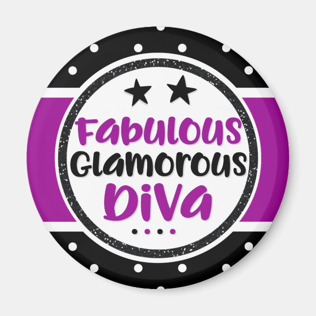 Purple Fabulous Glamorous Diva Magnet (Front)