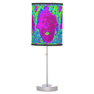 purple face mask table lamp