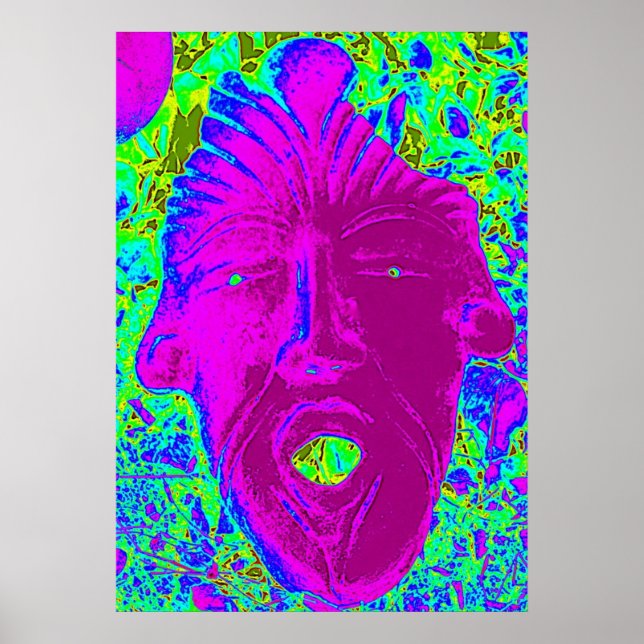 purple face open mouth poster (Front)