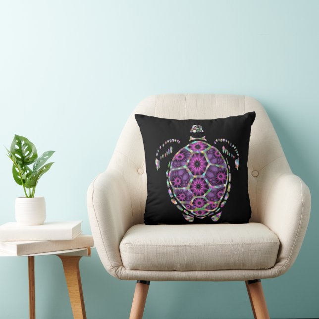 Purple Factual Turtle Shell Throw Pillow (Chair)