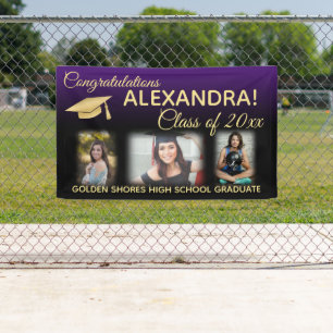 Purple Fade Filter Effect Photo Graduation Banner