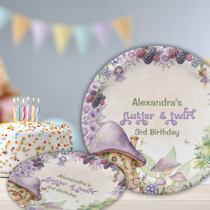 Purple Fairy 3rd Berry Birthday Paper Plates