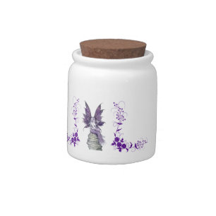 Purple Fairy and Flowers Jar