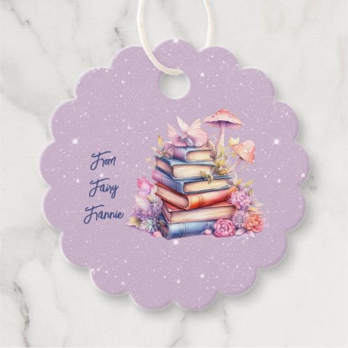 Purple Fairy Book Party Thank You Favor Tags