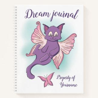 Purple Fairy Cat Dream Journal