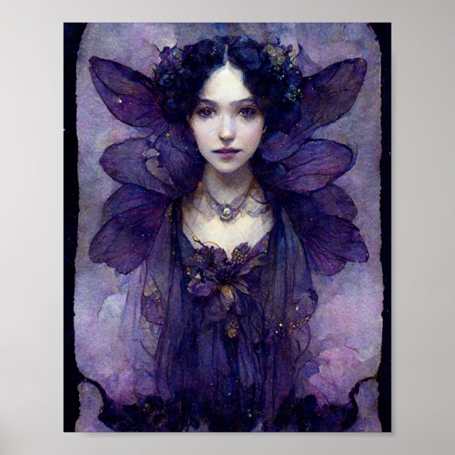 Purple Fairy Fantasy Art Poster (Front)