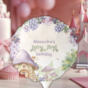 Purple Fairy First Berry First Birthday Balloon