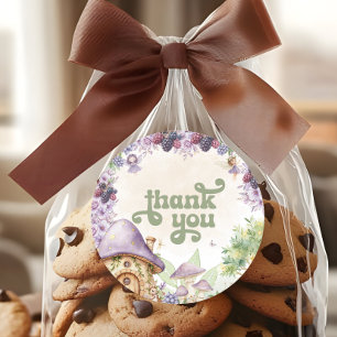 Purple  Fairy First Berry First Birthday Thank You Classic Round Sticker