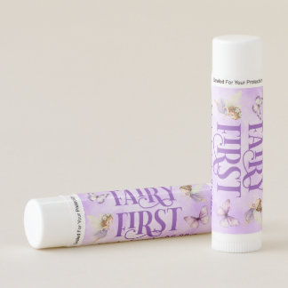 Purple Fairy First Birthday Party Favor Lip Balm
