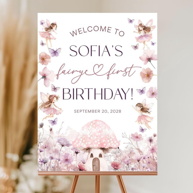 Purple Fairy First Birthday Welcome Sign Girl Fair (Creator Uploaded)