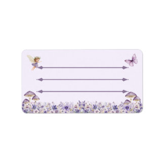 Purple Fairy Floral Address Label