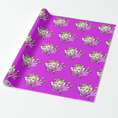 Purple Fairy Flying Gift Wrap