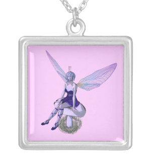 Purple Fairy Illustrated Necklace