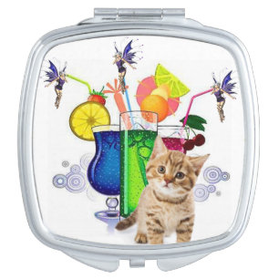 Purple Fairy Kitten Compact Mirror
