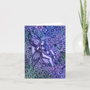 Purple Fairy MoonChild Goddess Moon Child          Letterpress Thank You Card
