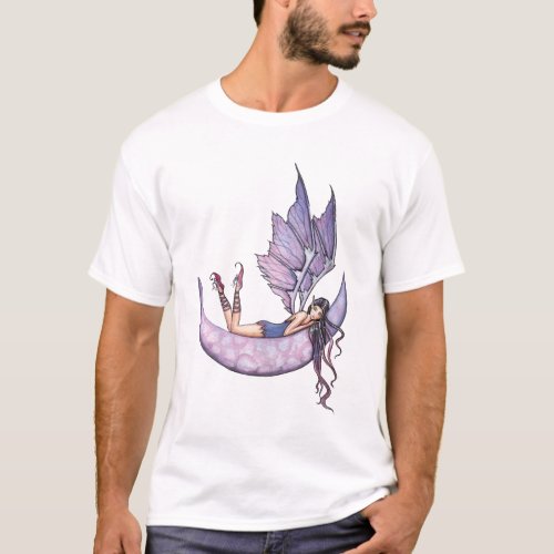 Purple Fairy on Moon T_Shirt