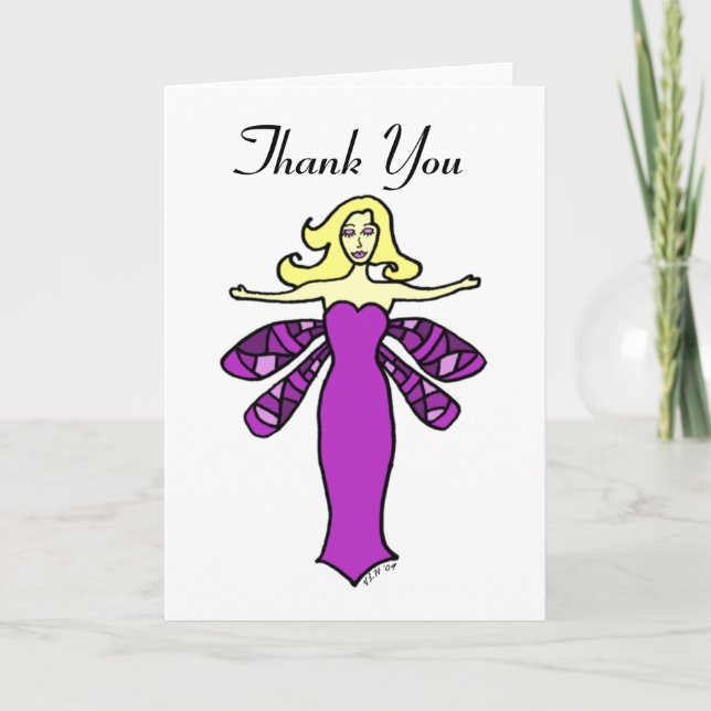 Purple Fairy Thank You Card (Front)