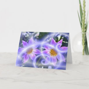 Purple Fairy Trails Dahlia On Canvas And Multiple Card