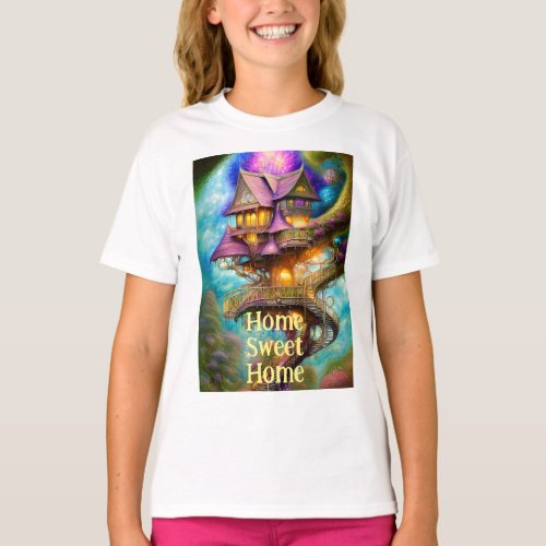 Purple Fairy Treehouse kids t_shirt