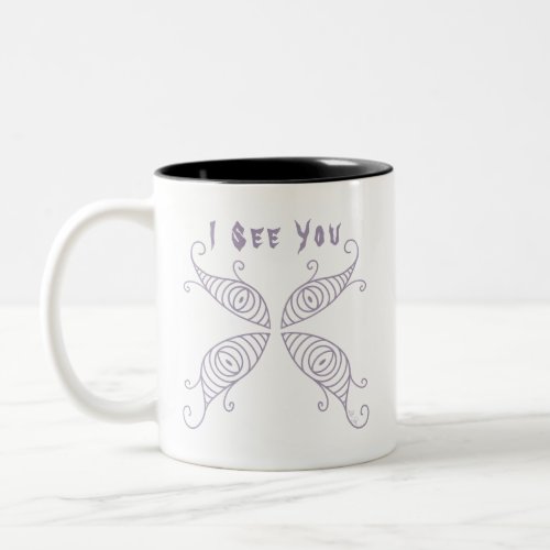 Purple Fairy Wing Eyes Two_Tone Coffee Mug