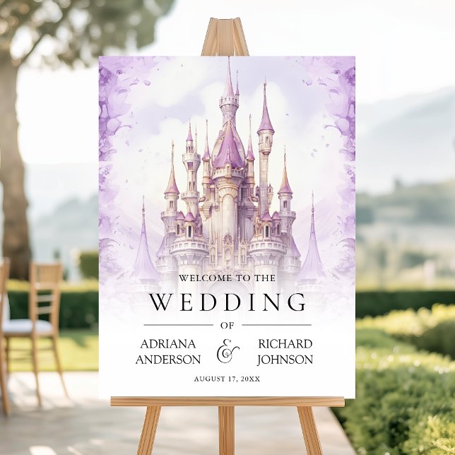 Purple Fairytale Castle Wedding Welcome Sign (Creator Uploaded)