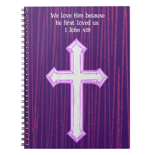 Purple Faith Cross Bible Verse Journal (Front)