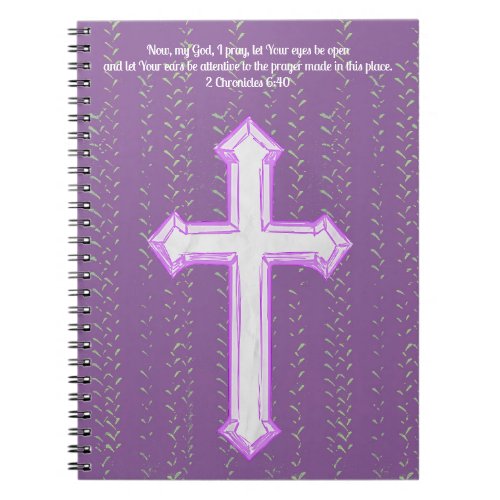 Purple Faith Cross Prayer Journal Bible Verse