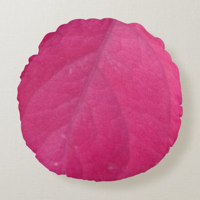 Purple Fall Leaf Round Pillow (Front)
