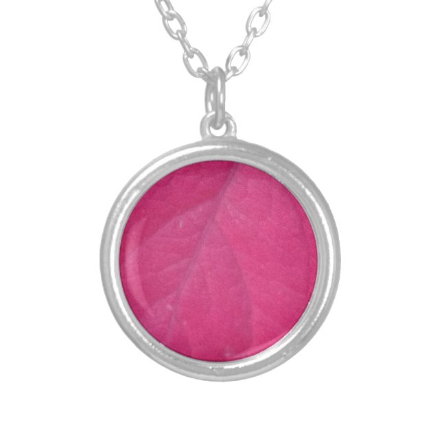 Purple Fall Leaf Silver Plated Necklace (Front)